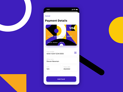 Card Payment 💳 app card cards ui clean colour commerce design ios mobile pattern pattern design payment ui uidesign uiux vector