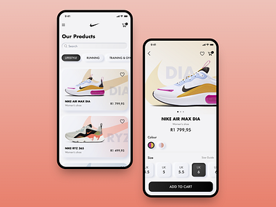 Nike Store app design ios mobile neomorphic neomorphism nike nike air nike air max nike app nike shoes shoes store ui ui ux uidesign