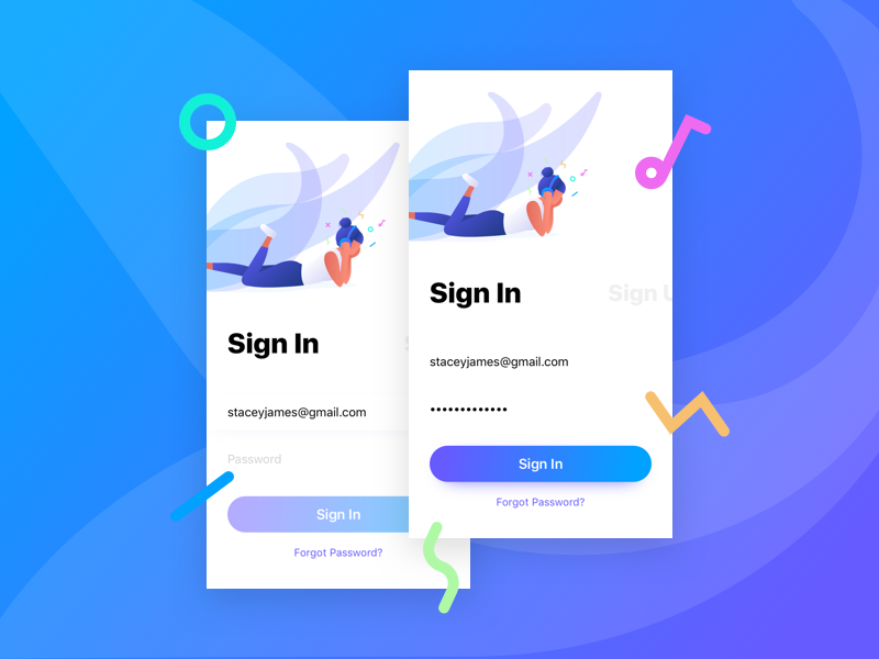 Music App - Sign In by Kiara Oliver on Dribbble