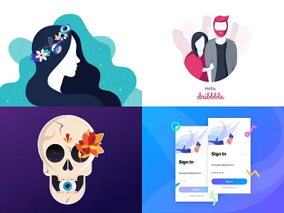 My Top/Only 4 2018 app autumn clean colour couple creepy debut eyeball female hellodribbble illustration illustrator mobile signin sticker top4 ui userinterface vector