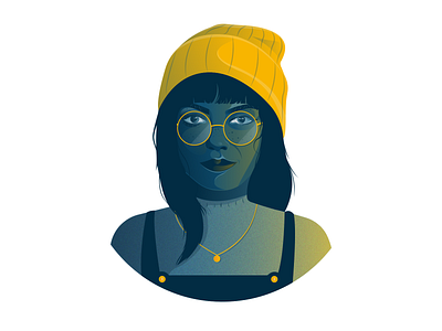 Portrait Illustration clean colour design glasses hipster illustration illustrator portrait texture vector woman