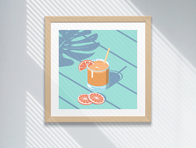 Orange juice artwork artwork decor digitalart graphic design illustration mockup procreate