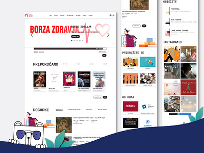 Mestna knjižnjica Ljubljana Webpage Design design graphic design illustration ui ux