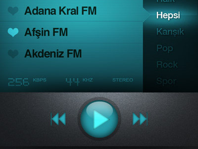 Radyo iPhone Interface interface iphone radyo
