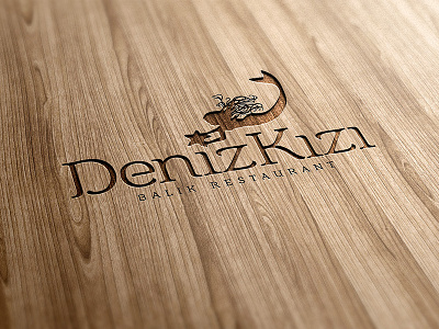 DenizKizi Restaurant Logo Design denizkizi design logo mermaid restaurant selcukyilmaz sy