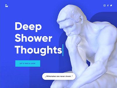 Deep Shower Thoughts | Concept Page design illustration ui ux webdesign