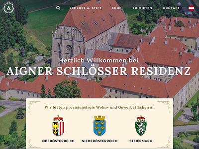 Aigner Schlösser Residenz Homepage castle illustration uidesign uxdesign webdesign