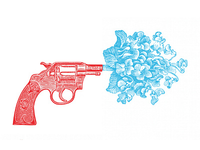 Beautiful weapon branding creative flower graphic design gun illustration personality vector weapon