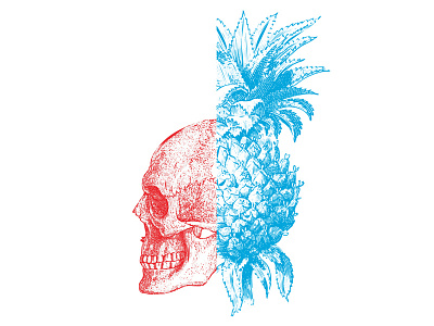 Spirited flavours cold fruit graphic design illustration pineapple skull spirit warm
