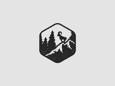 Men's Journal Story Logo badge branding design draw drawing forest hand illustration logo mountains nature patch