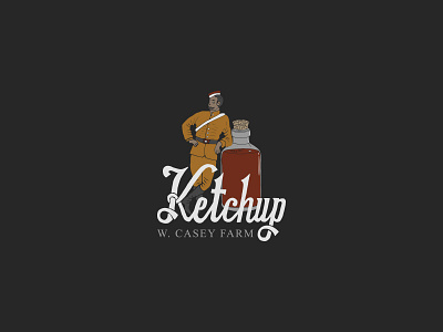 Ketchup Logo for W. Casey Farm drawn food hand handdrawn identity ketchup logo oldschool typography