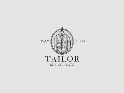 Logo - Tailor - Enrico Abate badge brand branding design draw drawing drawn fashion font hand handdrawn identity illustration logo old oldschool tailor texture typography vintage