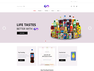Landing Page Cold Drinks ecommerce landing page ui ux