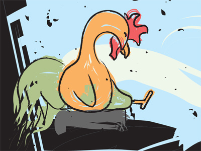 Apathetic Rooster illustrator rooster vector