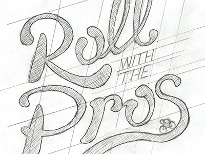 Roll with the Pros calligraphy cycling lettering typography