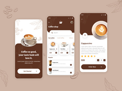 Coffee App Design Template app design template appdesign design graphic design template design ui ux