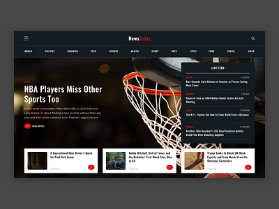 News service design home page landing page news ui ux web design website