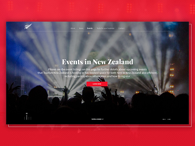 Event page design new zealand ui ux web