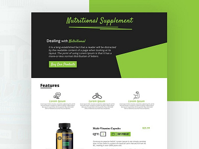 Nutritional Supplement colorful company design graphic design home landing page landing page layout nutritional supplement ui ux web design website