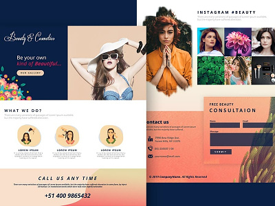 Beauty & Cosmetics colorful design graphic design home landing page ui web design website