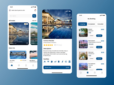 Mobile App - Hotel Booking App app booking figma hotel hotel app design hotel booking hotel booking app hotel design hotel mobile interface design mobile ui ui design