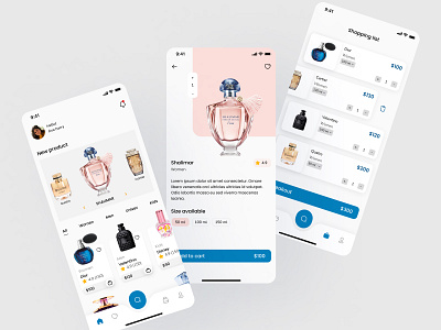 Perfume e-commerce - Mobile App app app design ecommerce figma mobile app mobile app design mobile ui online shop perfume perfume mobile perfume mobile app perfumery perfumes shop store ui ui design ui mobile user interface