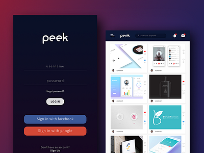 Peek App UI ( Personal Project )