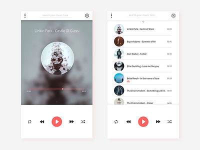 Music player concept design app app design graphic design minimal music player uiux user expericence user interface