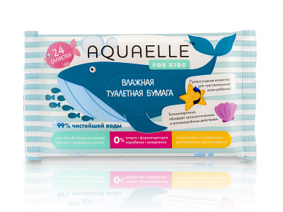 Aquaelle kids packaging wipes