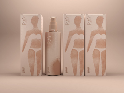 bronzer spray RAY branding design illustration packaging paper