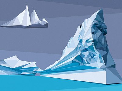 Iceberg and Cloud blue cold photoshop triangles