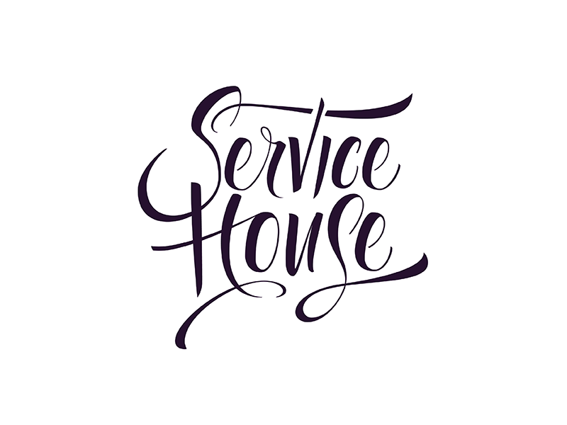 Service House Logo lettering typography vector design illustration logo