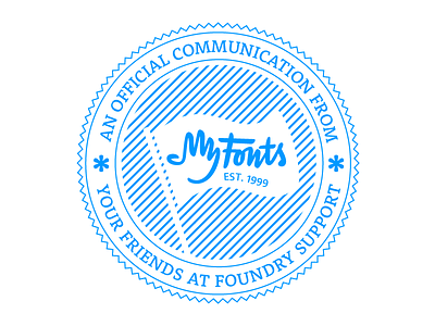 MyFonts Foundry Support Logo badge cute fonts logo myfonts seal stamp