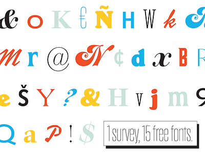 1 survey, 15 free fonts data fonts free freebie monotype myfonts research survey typography