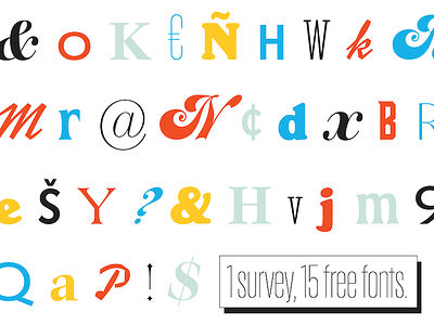 1 survey, 15 free fonts