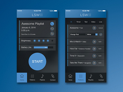 Light Smart Wear iPhone App app iphone lsw ui