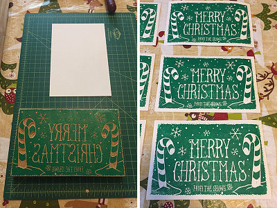 Christmas Card 2016 Print card carve christmas2016 linoblock