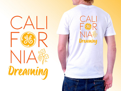 California GE Dreaming design logo tshirt