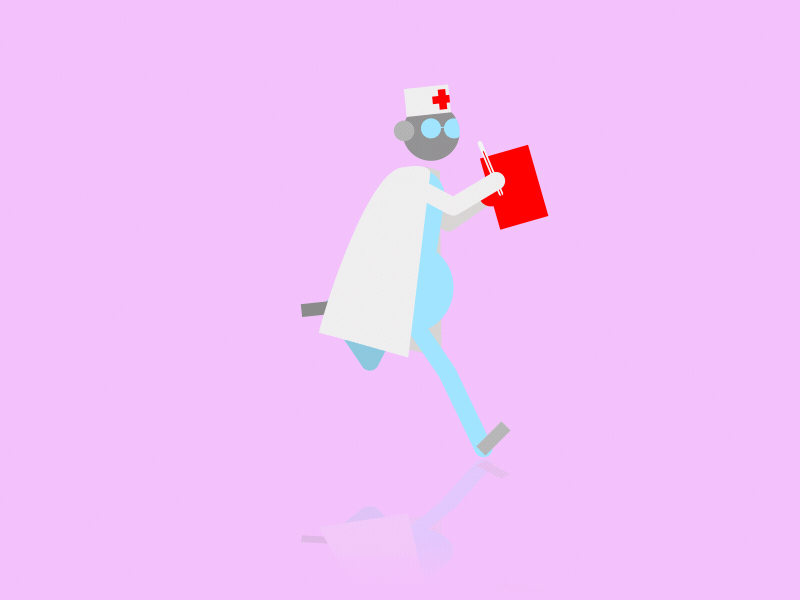 Running Doctor 2d after effects animation design doctor run cycle walk cycle