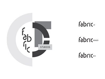 Fabric Studios Identity font family selection logo studios visual identity brandbook vr branding shapes