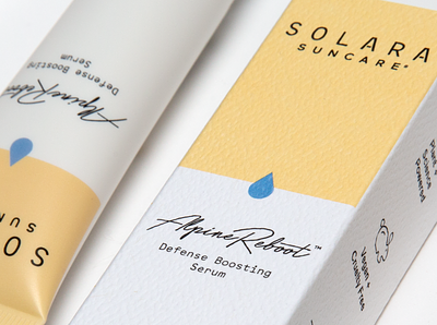 Solara Suncare ~ Alpine Reboot agency brand brand strategy branding creative identity lettering logo packaging packaging design style guide