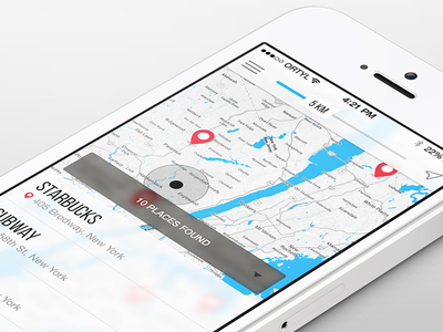 Map - Search Results app application bitcoin ios iphone location map mobile pin slider ui ux