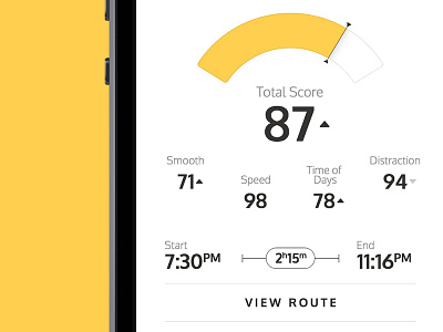 Trip View app car graph interface ios numbers route statistics stats trip ui ux
