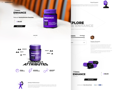 Enhance - Product Page design enhance interface landing nutrition page product supplement ui ux web website