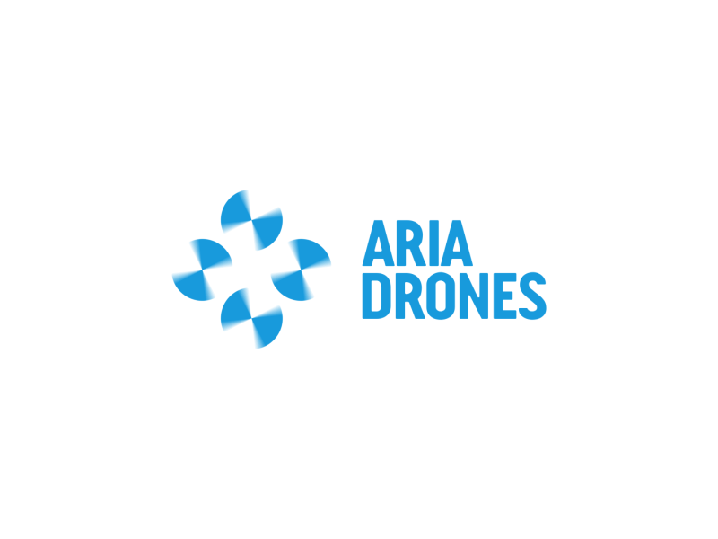 Aria Drones - Branding brand branding drone flight logo logotype minimal modernism propeller quadrocopter rotor spin