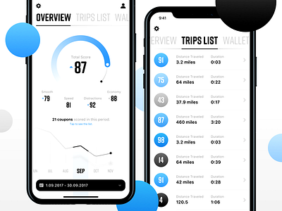 Drive Right — iPhone X app chart dashboard graph interface ios iphone overview statistics ui ux x
