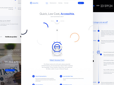 Access Coin — Landing Page coin crypto currency finance landing page lp money page ui ux web website