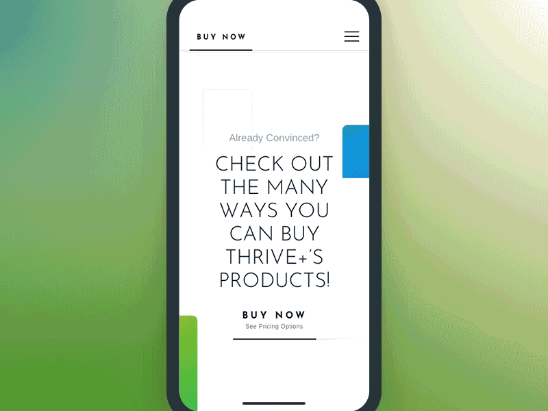 Thrive+ Mobile — Scroll Animation