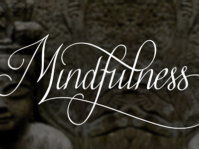 Mindfulness buddha calligraphy lettering