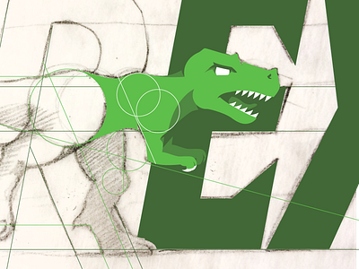 T-Rex Logo dinosaur green logo trex vector